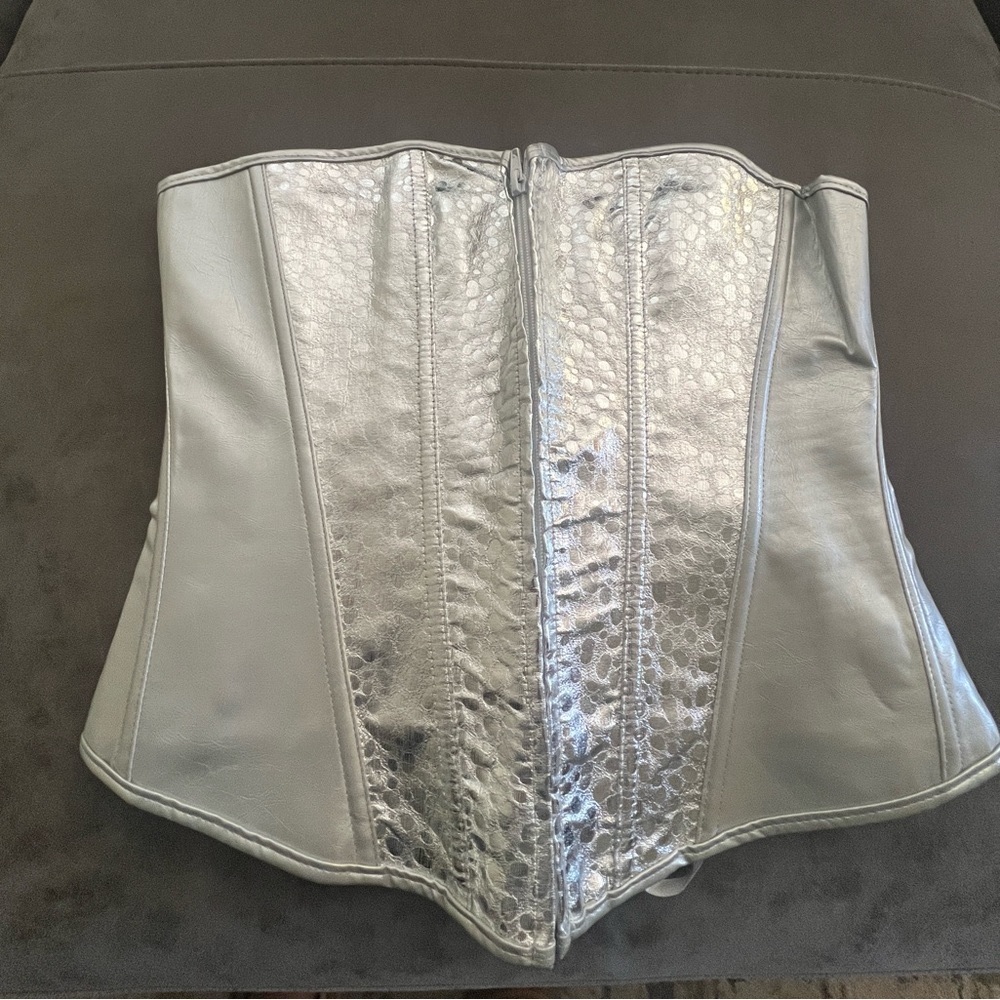 Silver/metallic corset